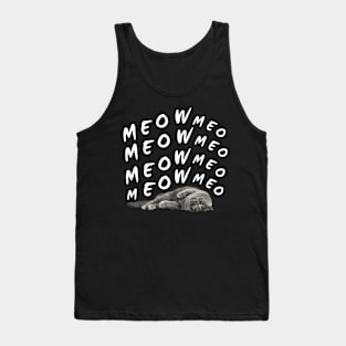 meow meow lazy cool cat Tank Top